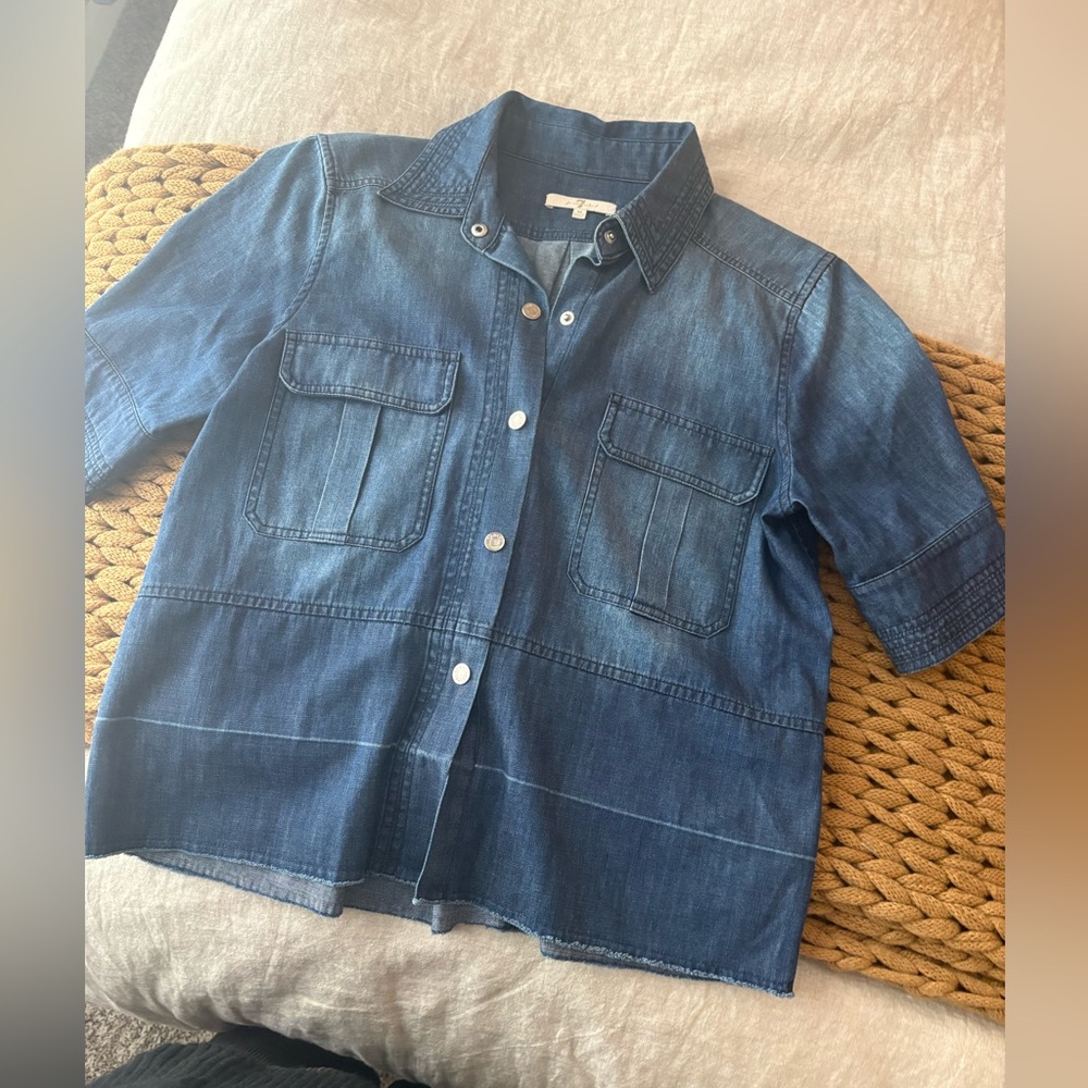 7 For All Mankind Blue Denim Shirt